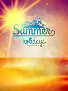 Summer holidays typography background. Stock Illustration