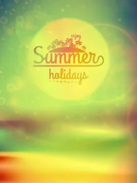 Summer holidays typography background. Stock Illustration
