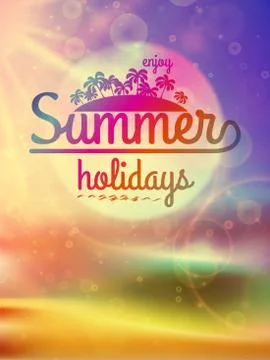 Summer holidays typography background. Stock Illustration