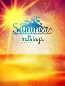 Summer holidays typography background. Stock Illustration