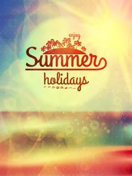 Summer holidays typography background. Stock Illustration