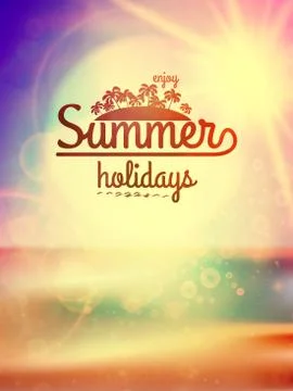 Summer holidays typography background. Stock Illustration
