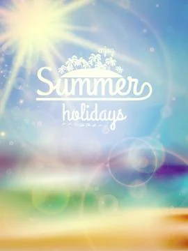 Summer holidays typography background. Stock Illustration