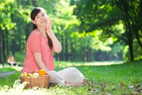 Summer Horizontal frame The Blue Man of the Year Just one woman. Picnic Luxx Stock Photos