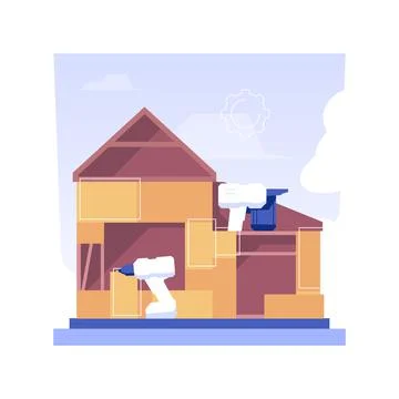 Summer house installation isolated concept vector illustration. Illustrazione stock
