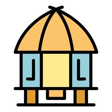 Summer hut icon vector flat Stock Illustration