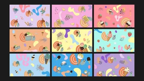 Summer ice cream background Stock Illustration