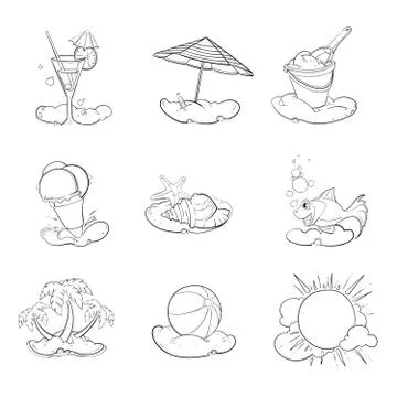 Summer icon pack Stock-Illustration