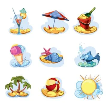 Summer icon pack Stock Illustration