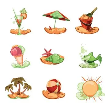 Summer icon pack Illustrazione stock