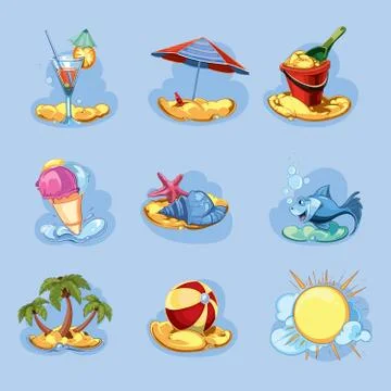 Summer icon pack Stock Illustration