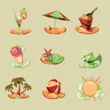 Summer icon pack Stock Illustration
