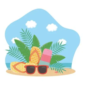 Summer icon set design vector illustration Stock Illustration