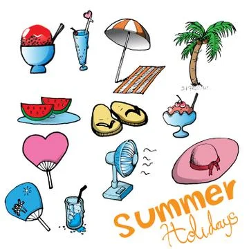 Summer icon set Stock Illustration
