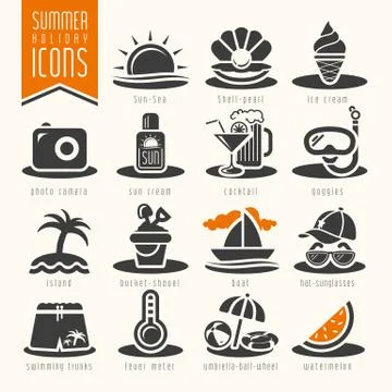 Summer icon set Stock Illustration