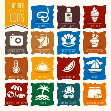 Summer icon set Stock Illustration