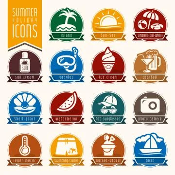 Summer icon set Stock Illustration