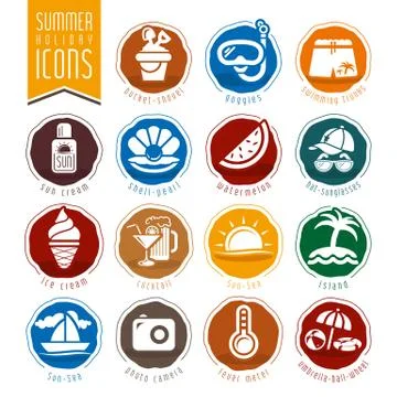 Summer icon set Stock Illustration