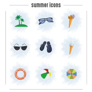 Summer Icon Set Stock Illustration