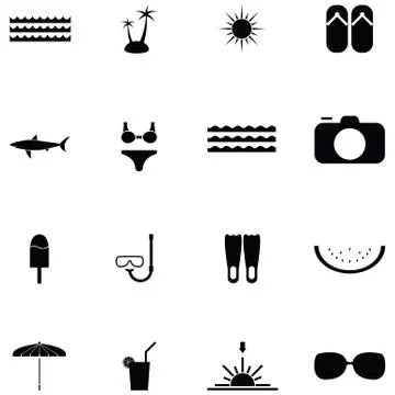 Summer icon set Stock Illustration