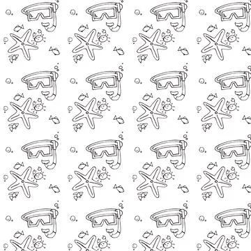 Summer icon set in thin line style Stock Illustration