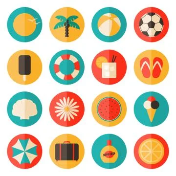 Summer icons collection Stock Illustration