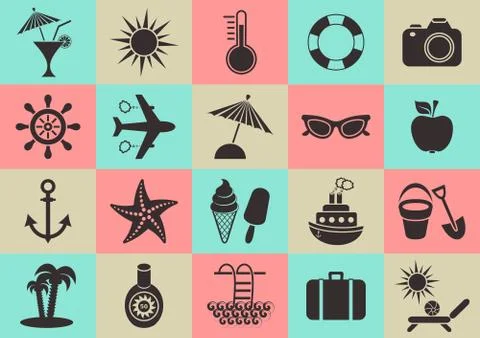 Summer icons collection Stock-Illustration