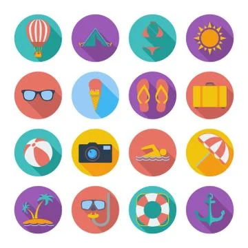 Summer icons 스톡 일러스트