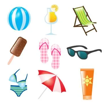 Summer icons Stock Illustration