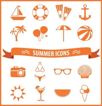 Summer icons Stock Illustration