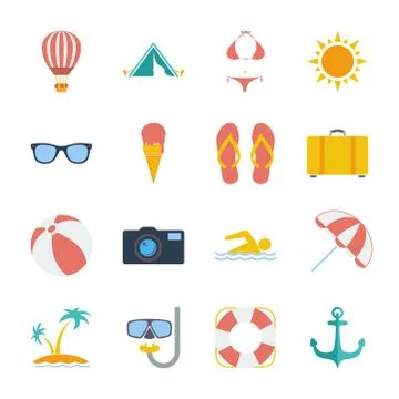 Summer icons Stockillustratie