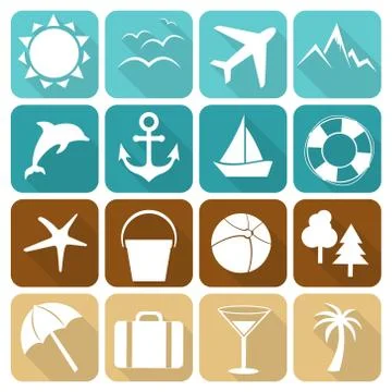 Summer icons Stock Illustration