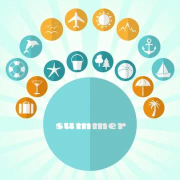 Summer icons Stock Illustration