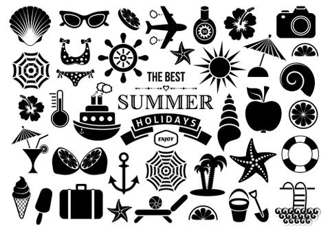 Summer icons Illustrazione stock