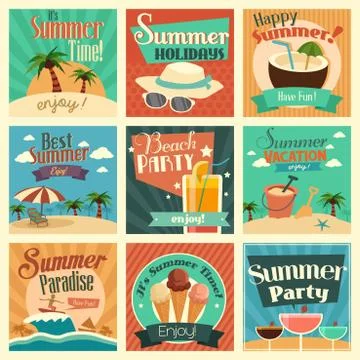 Summer icons Stock Illustration