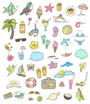 Summer icons 스톡 일러스트