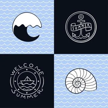 Summer icons Stock Illustration