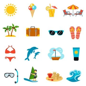 Summer Icons Set Stock Illustration