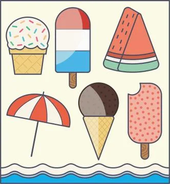Summer Icons set Stock Illustration