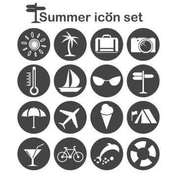 Summer icons set Stock Illustration