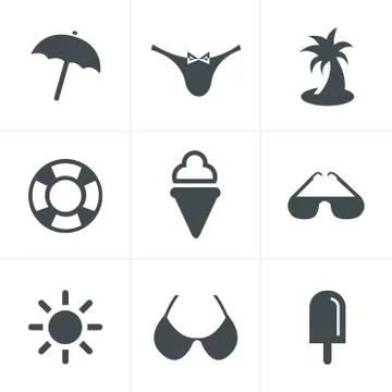 Summer  Icons Set, Vector Design Stock Illustration
