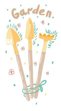 Summer illustration of objects for the garden Stock Illustration