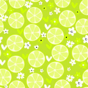 Summer illustration with oranges and lemons. Seamlees pattern with colorful Stock Illustration