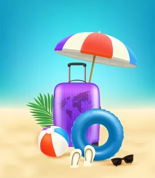Summer illustration with season elements Stock Illustration