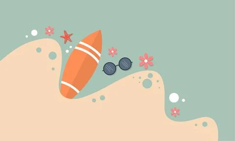 Summer illustration vector day for summer time background and summer vibes. Stock Illustration