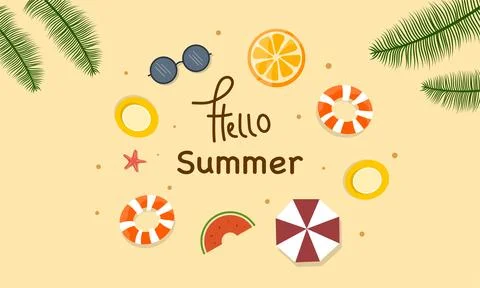 Summer illustration vector day for summer time background and summer vibes. Stock Illustration