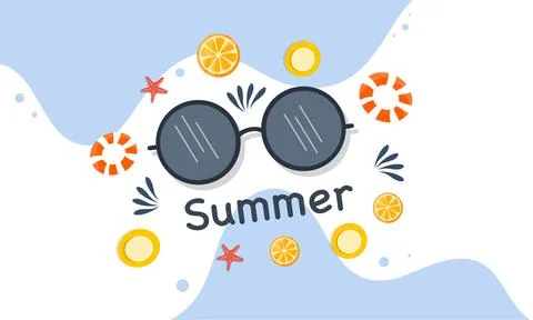 Summer illustration vector day for summer time background and summer vibes. Stock-Illustration