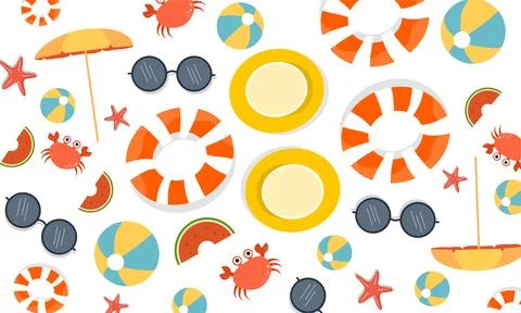 Summer illustration vector day for summer time background and summer vibes. Stock Illustration