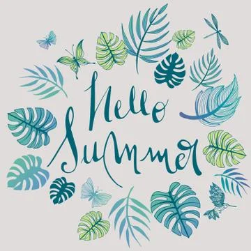 Summer illustrations background Stock Illustration