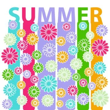 Summer image isolated on white background. Vector illustration. Stock Illustration